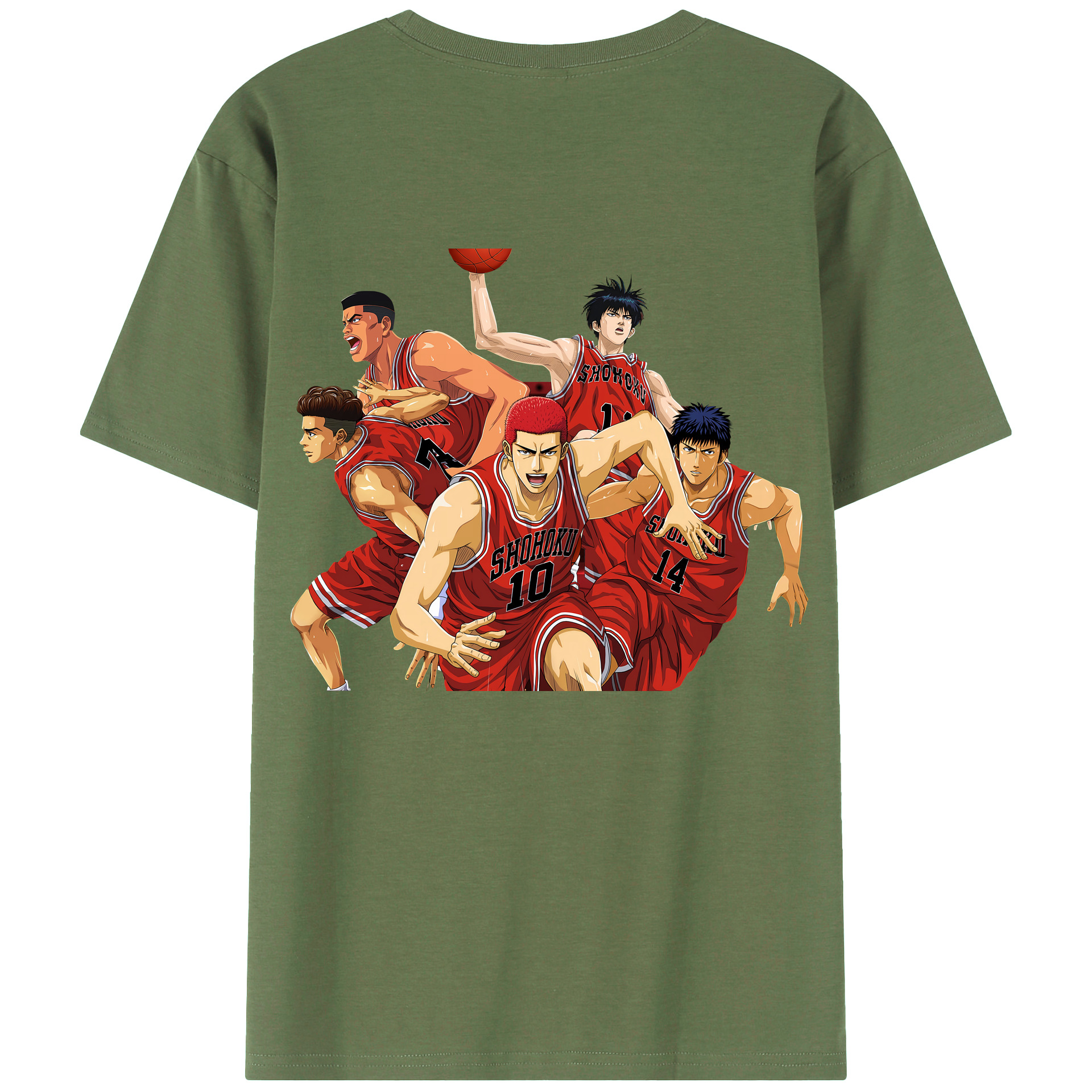 （画像用） SLAM DUNK／スラムダンク 綿100％ メンズ半袖Tシャツ（バックプリント） 通気性